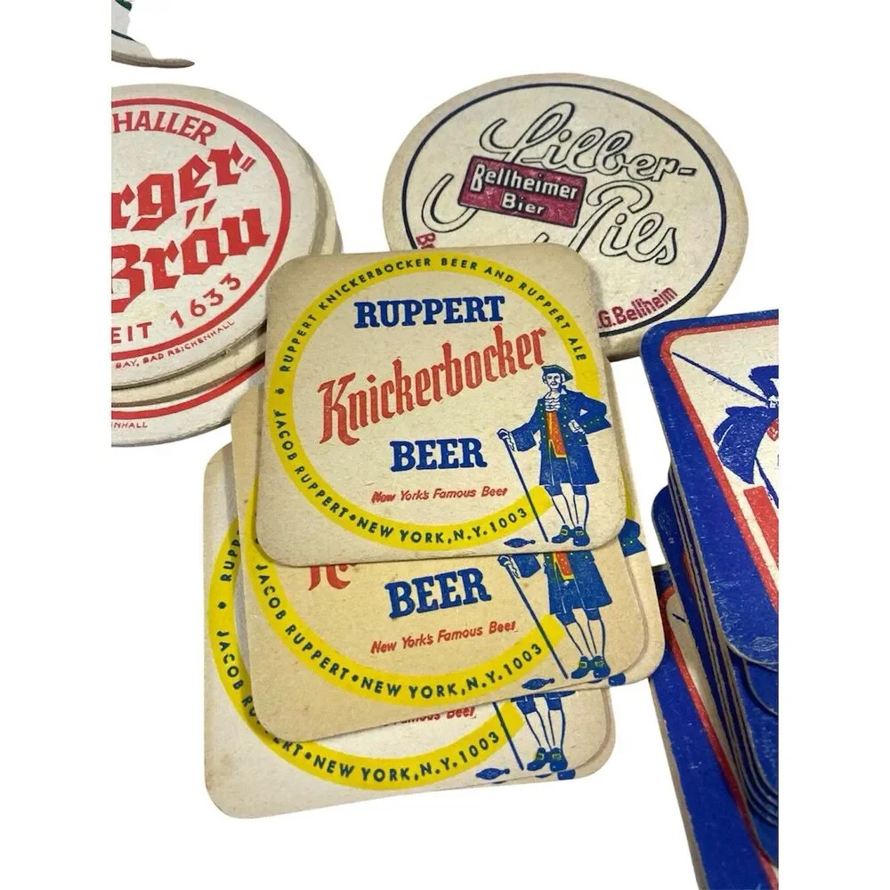 Lot  Of 62 German Beer Paper Cardboard Coasters Assorted Pub Bar Rare Match Book
